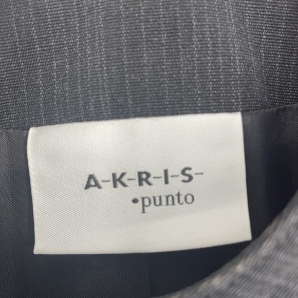 AKRIS punto blazer jacket 100% Wolle laine wool button up 100% leather neck - Picture 8 of 10